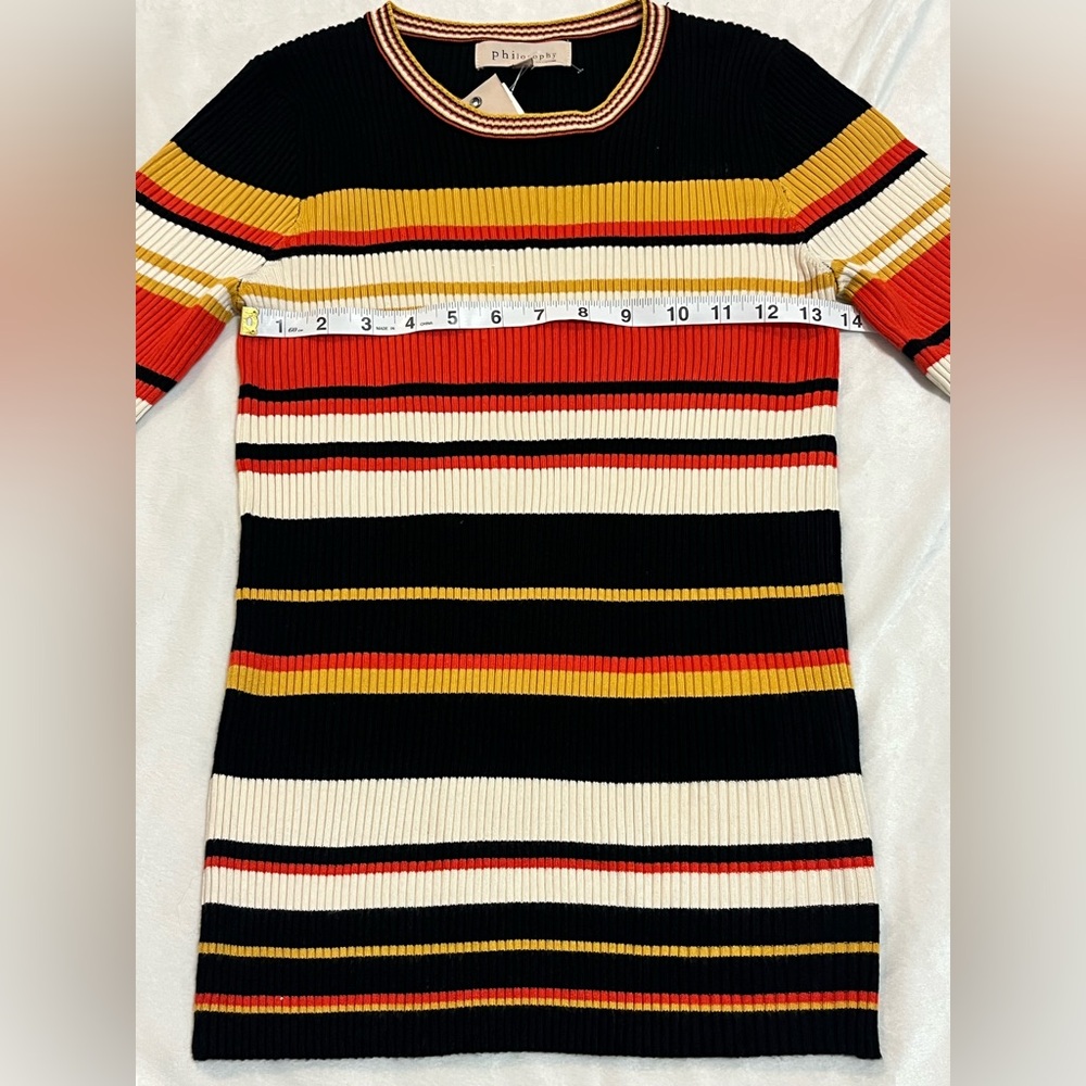 Philosophy Republic Clothing Multicolor Striped Knit Sweater Women’s Medium NWT - Picture 7 of 14